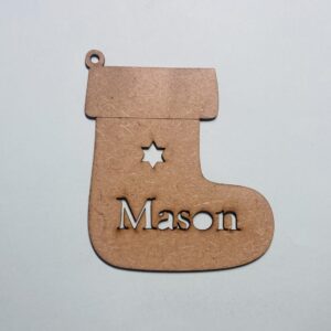 Meia de Natal em MDF Personalizada com Nome